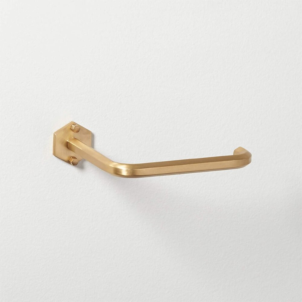 CB2 Hex Wall Mounted Toilet Paper Holder (Brushed Brass)